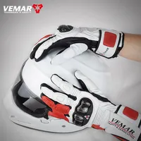 Vemar motorcycle carbon fiber protection men riding gloves Lady leather offroad anti-drop touchscreen motorbiker Guantes gear