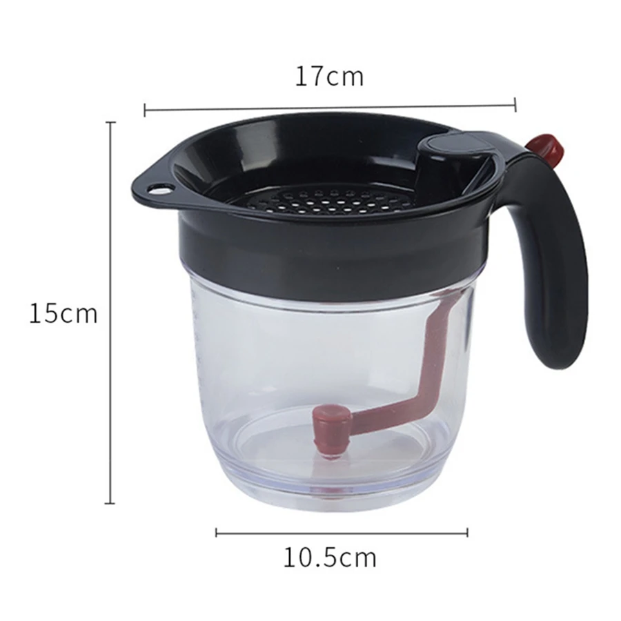 Kitchen Tool Fat Separator with Bottom Release Fat Separator with Strainer Soup Residue Oil Filter Separate