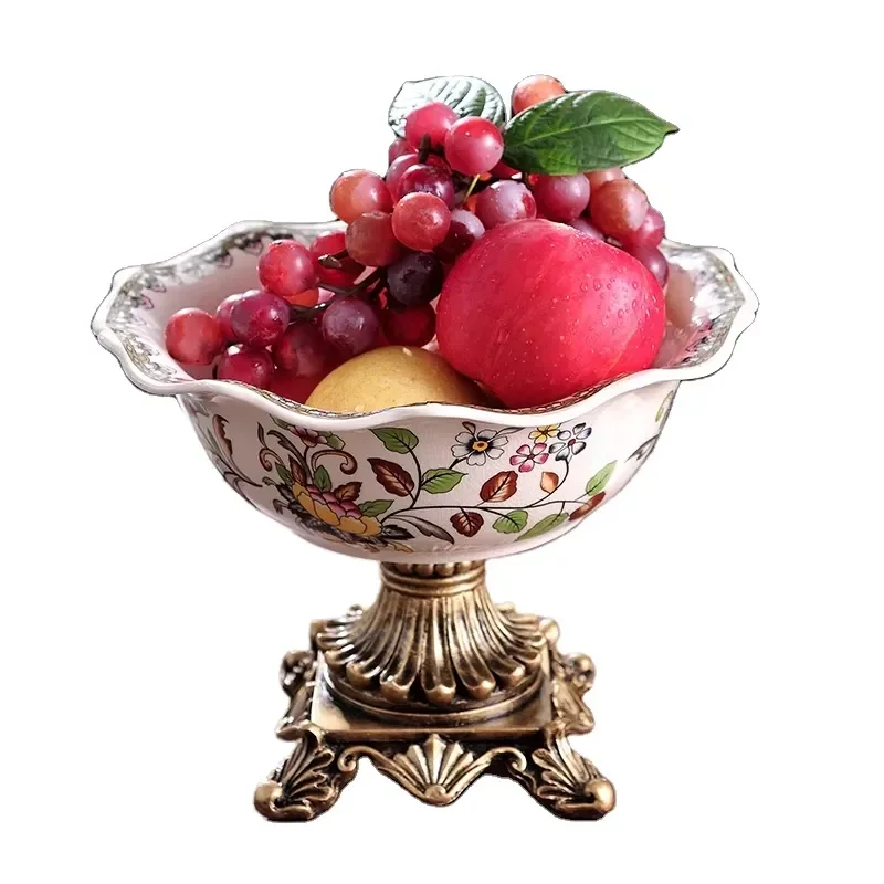 Arabian Style Ceramic Fruit Plate American Retro Home Decoration Dried Fruit Tray for Party Dinner Coffee Table Decor
