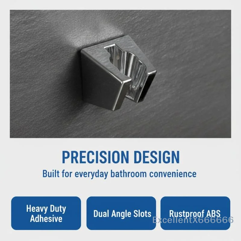 Shower Head Holder Adjustable Plastic Wall Mount Anti-slip Waterproof Bracket for Home Bathroom Shower Room