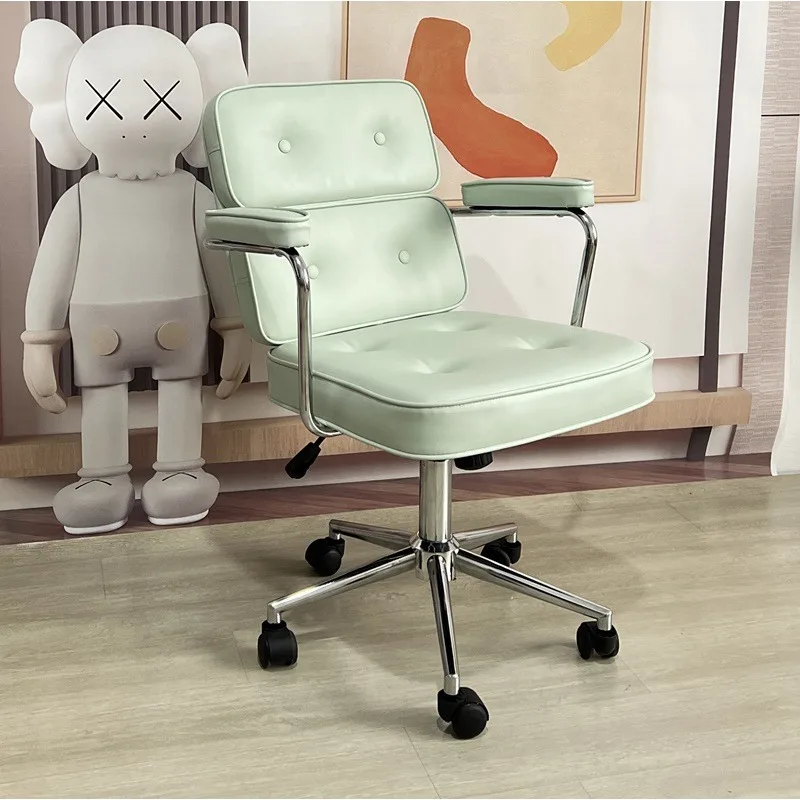 Ergonomic Office Chair Adjustable Height Computer Desk Chair Home Study Swivel Seat with Lumbar