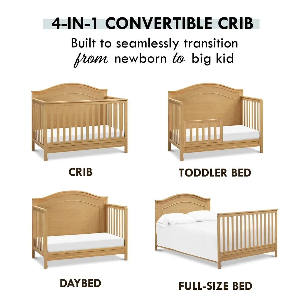 New Charlie 4-in-1 Convertible Crib in White, Greenguard Gold Certified