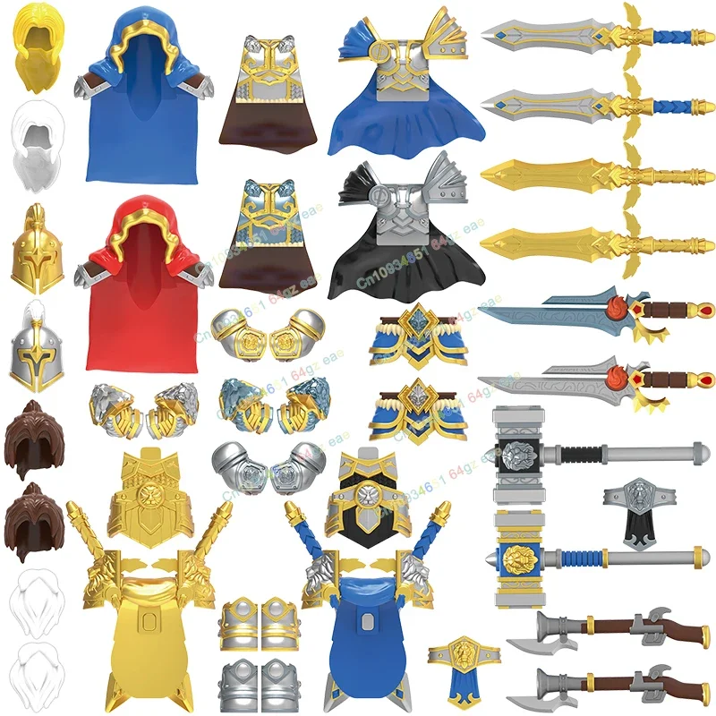 Célèbre série de jeux armure soldats Orc corne de taureau coiffure accessoire figurines d'action bloc de construction World of Warcraft jouets DT027