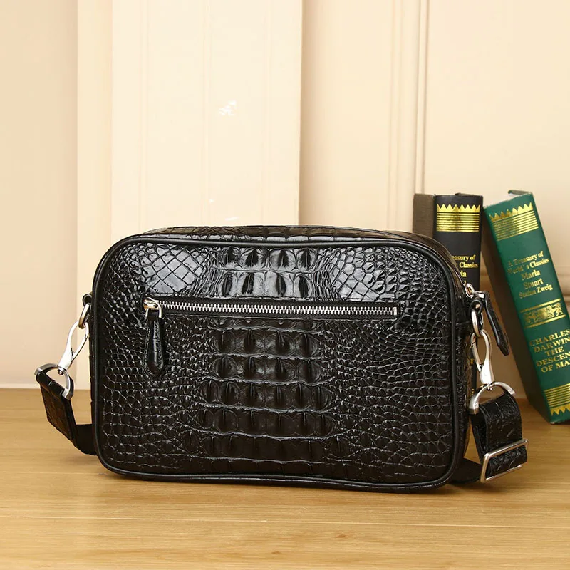 Genuine Leather alligator pattern men\'s briefcase business bag fashion men\'s bag  large capacity shoulder messenger bag