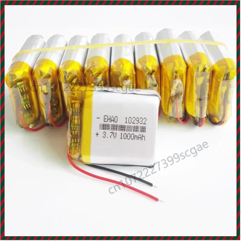 Compatible 10Pcs 3.7V 1000mAh 102932 Lipo Rechargeable Battery for GPS DVD Camera Recorder