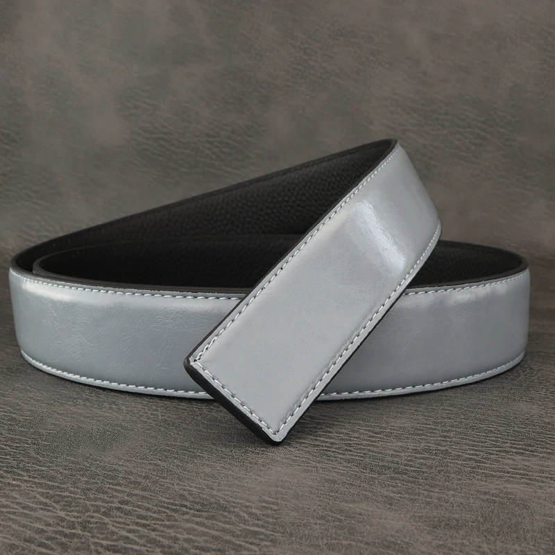 

Light color belts men brand genuine leather 3.3cm for pin buckle and slide buckle high quality casual only waist strap