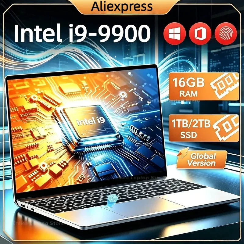 New 14.1' Laptop Intel Core I9-9900 16GB 32GB 2TB Gaming PC Ultra Slim Office Study Computer PC Windows 11 Pro 1920*1080 HD