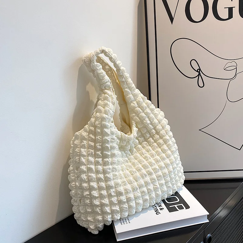 Cloud Shape Cotton Canvas Tote Bag Women's Simple Fashion Shoulder Bag JIFANPAUL Brand Casual Style Handbag for Daily Use