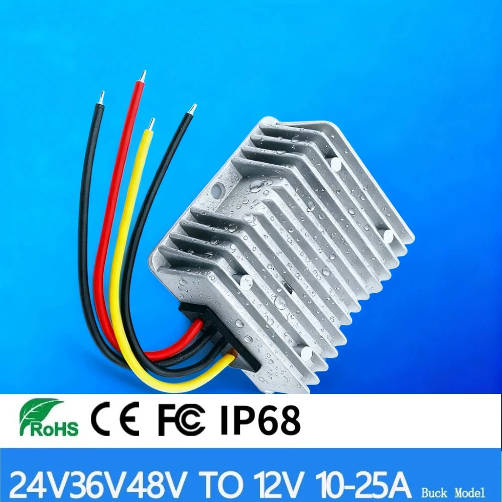 

DC DC Step Down 24V 36V 48V to 12V 5A 10A 15A 20A 25A 30A Model 36V-48V to 12V 300W Buck Converter Support 20-60V Input Voltage