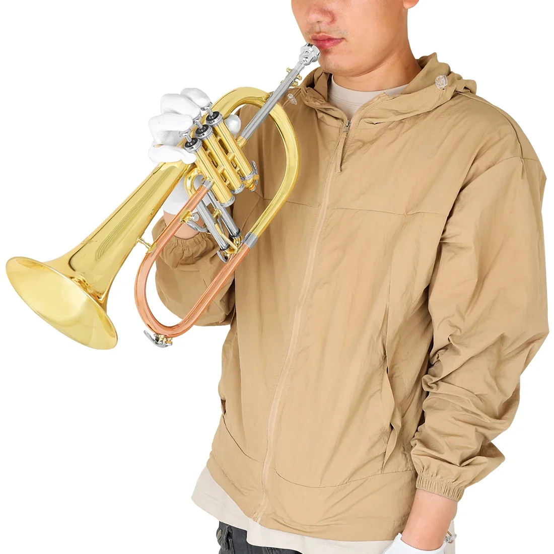 SLADE Flugelhorn النحاس الجسم الذهب ورنيش Bb Flugelhorns أداة نحاسية احترافية مناسبة للمبتدئين والأداءين