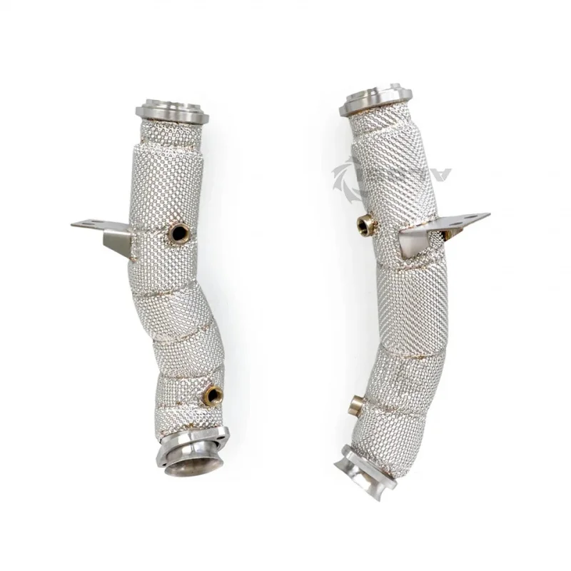 Heat Insulated Exhaust Downpipe Tips For Mercedes AMG GLE43 3.0T 2018-2023 SS304 High Flow Power Boost Parts