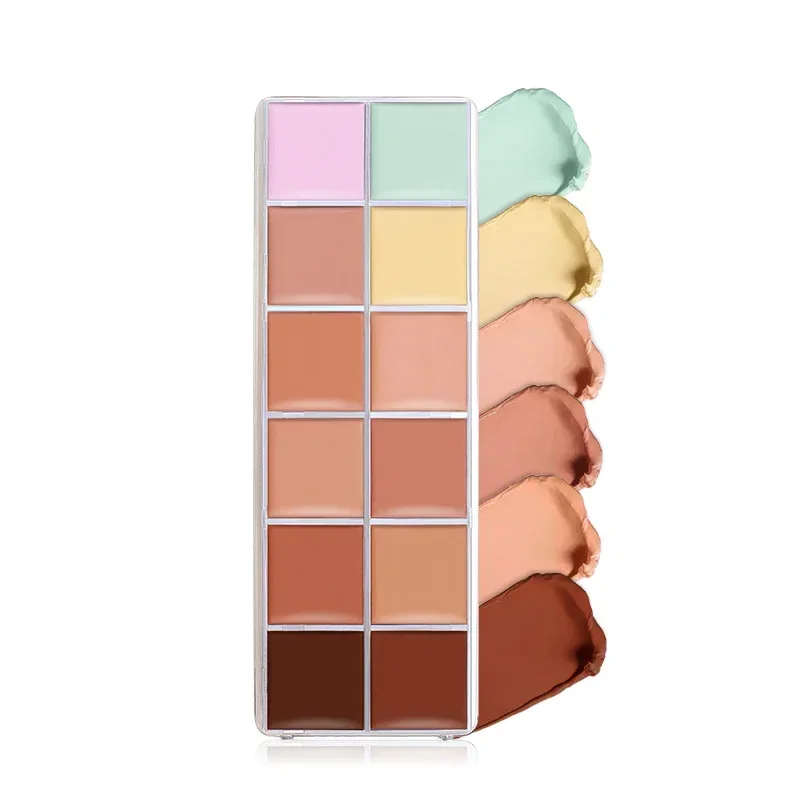 12 Farben Concealer Palette Akne Spot dunkle Kreise Abdeckung Gesicht Foundation aufhellen Pigment kosmetische Make-up-Tool nackte Kontur Creme