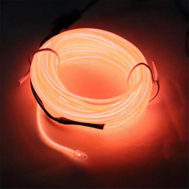 1m Neon LED Car Interior Lighting Strips Auto LED Strip Garland EL Wire Rope Car Decoration lamp Flexible Tube