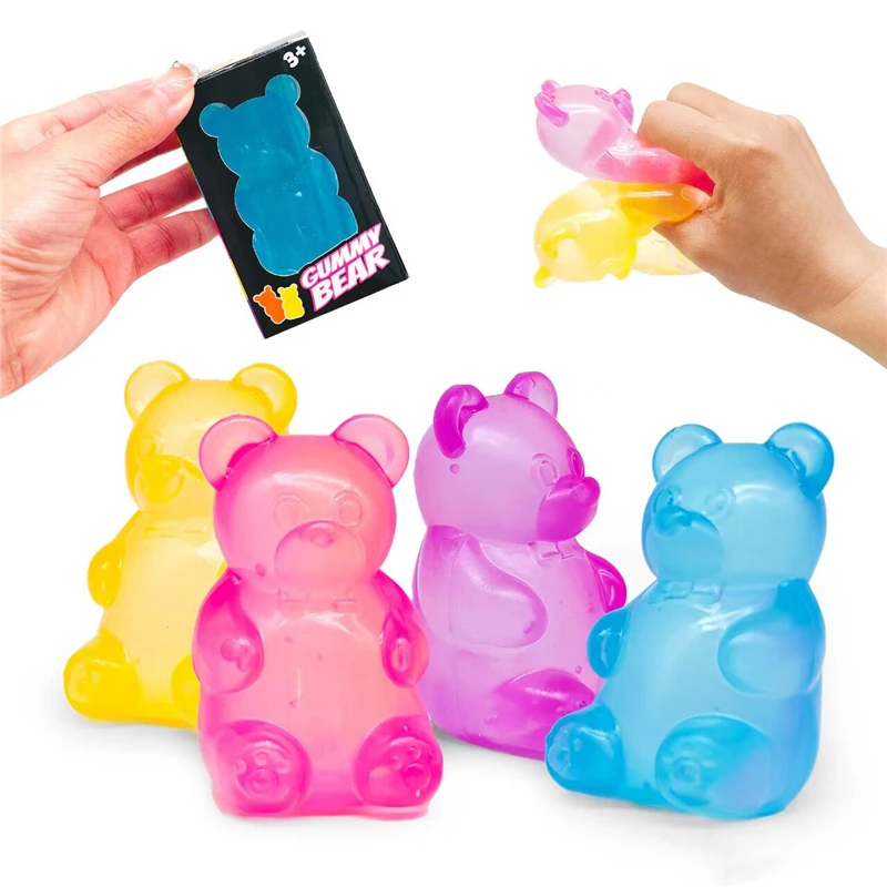 Needoh Gummy Bear Toy Cute Focus Ultra Soft Translucent Slow Rebound Squishy Anxiety Relief Relaxation Best Friend Birthday Gift