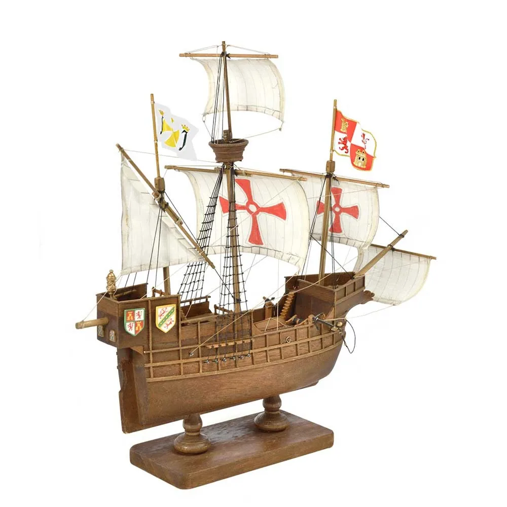 1/100 Santa Maria Ancient Sailing Ship Model DIY Hand-assembled Kit Wooden Ship Model Kit Toy Decoration Ornaments Collection