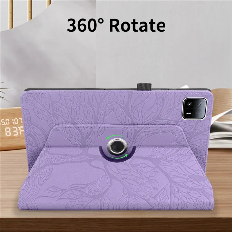 360 Rotation Cover for Xiaomi Pad 6 Max 14'' 2023 Case Tree Embossed Funda for Xiaomi Mi Pad 6 Max 14 inch Tablet Cover