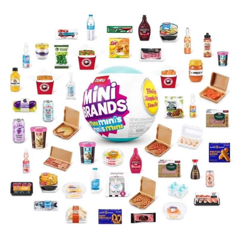 

ZURU Mini Brands Mystery Surprise Ball Miniature Simulated Food 1/6 Refrigerator Dollhouse Scene Decoration Doll Blind Box Toy