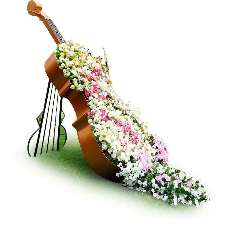 Outdoor Garden Landscape Garden Lawn Cello Sculpture Floral Decoration