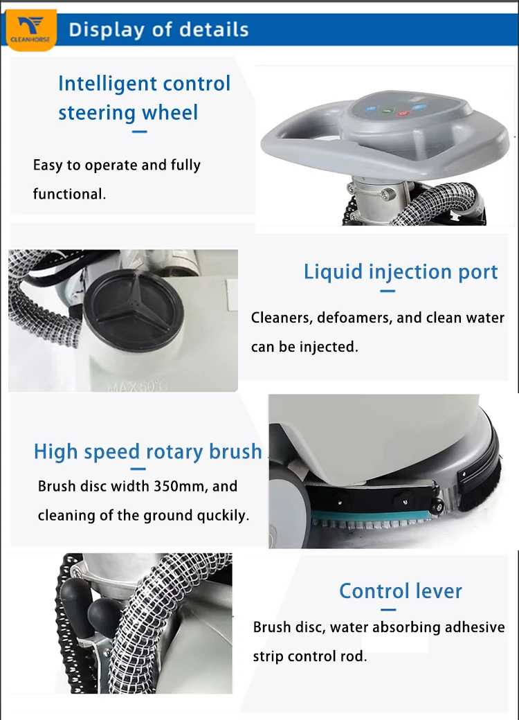 

K4 Walk-Behind Electric 400W Industrial Floor Scrubber Machine with Cold Water Cleaning and Burnishing