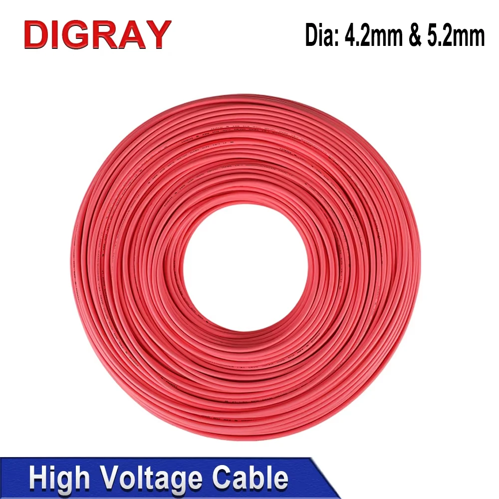 DIGRAY 5M 10Meters High Voltage Cable for CO2 40W-300W Laser Power Supply and Laser Tube Laser Engraving and Cutting Machine.