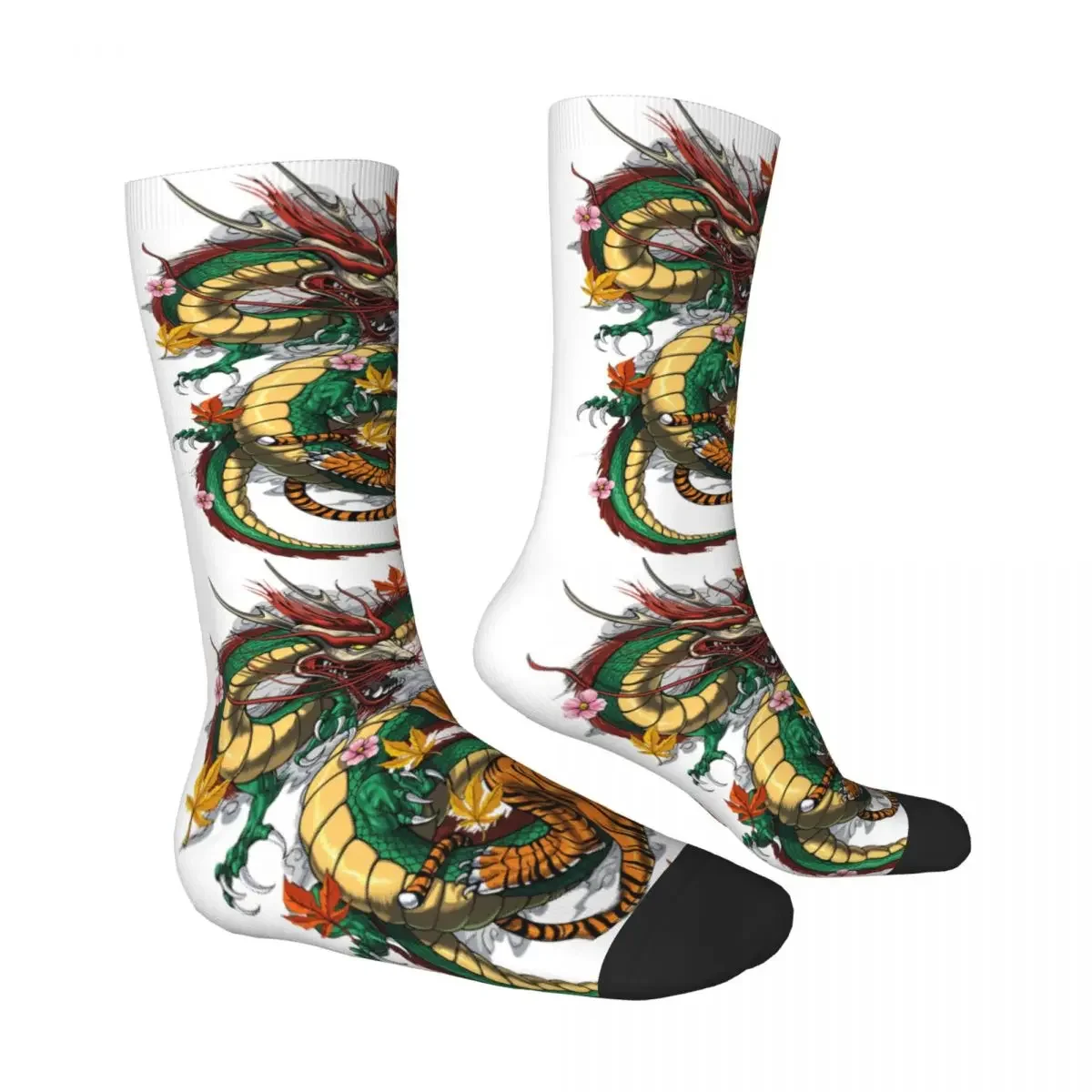 Japanese Dragon Tiger Battle YinYang Unisex Winter Socks Running Happy Socks Street Style Crazy Sock