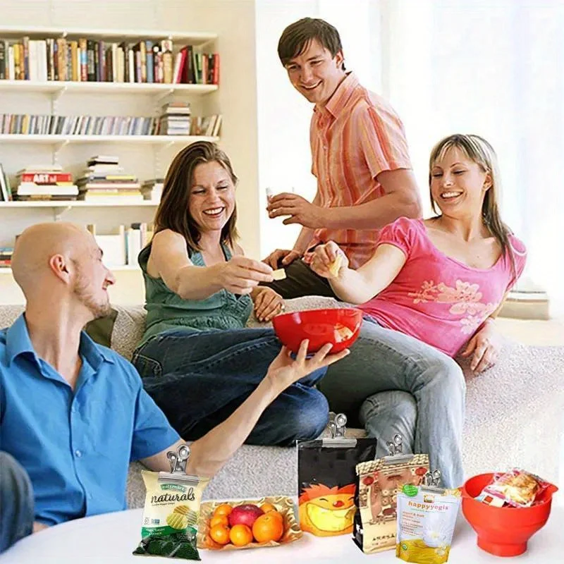 Clips à puces en acier inoxydable, 6 pièces, Clips pour sacs, Clips alimentaires, classeur de fichiers, pour photos, Photos, cuisine à domicile, fournitures scolaires et de bureau