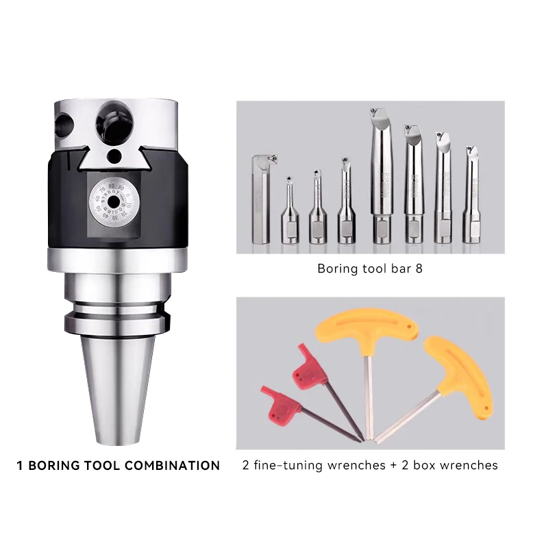 SENO NBH2084 Fine Boring Head BT30 BT40 NT30 NT40 MT4 MT5 MT SK30 SK40 R8 C20 CAT40 BT50 NT50 Tool Holder + 8pcs Boring Tool Rod