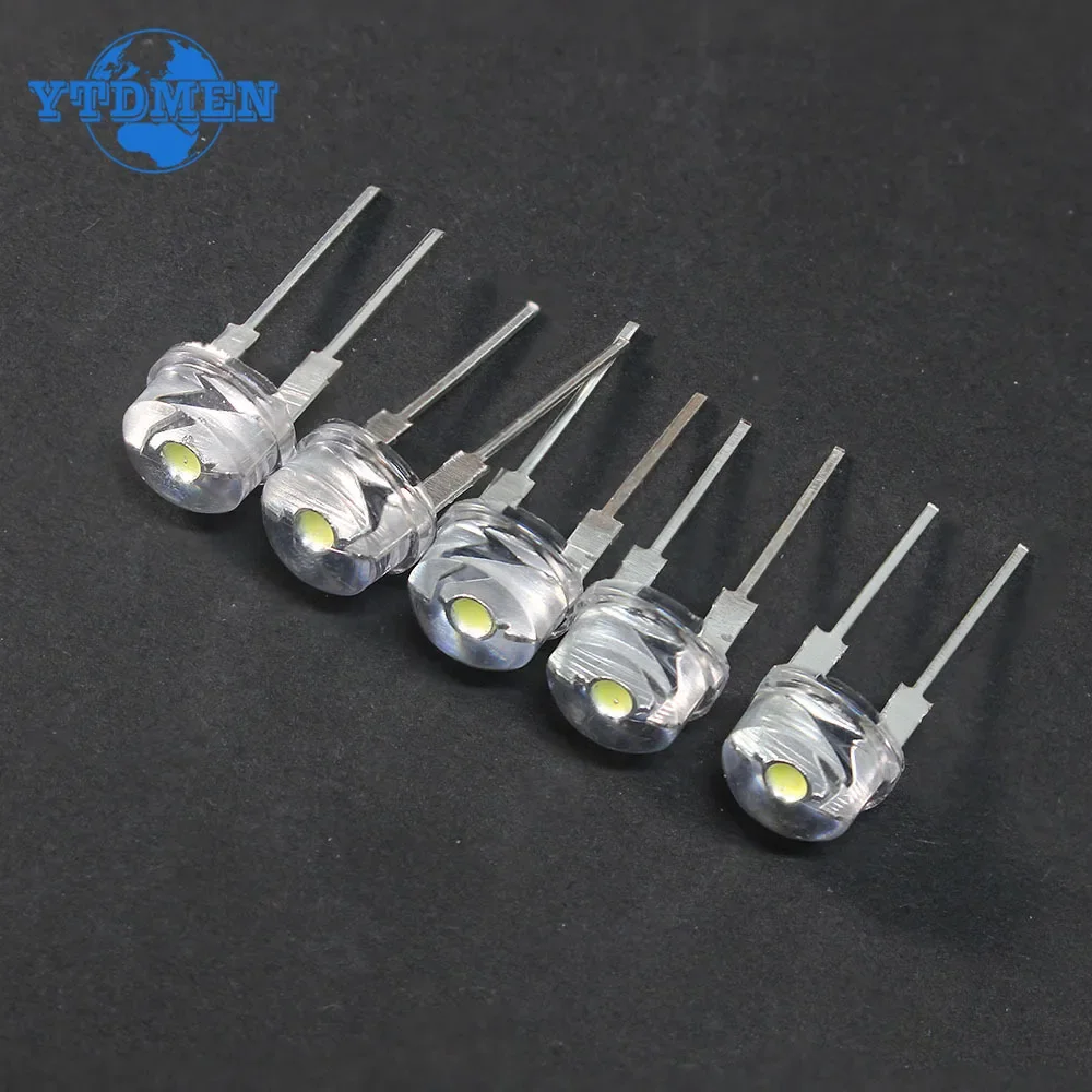 10-50 SZTUK Słomkowy kapelusz Led 8mm Niebieski Zielony Czerwony Żółty Biały Ciepły Biały LED Super Jasna Dioda elektroluminescencyjna F8 0.3W 0.5W 0.75W
