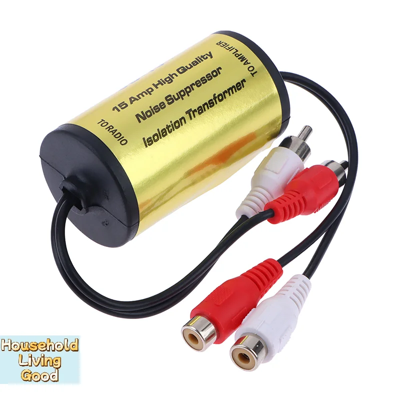 【Audio Noise Filter Suppressor Ground Loop Lsolator For Car And Home Stereo 2× Male 2× Female】