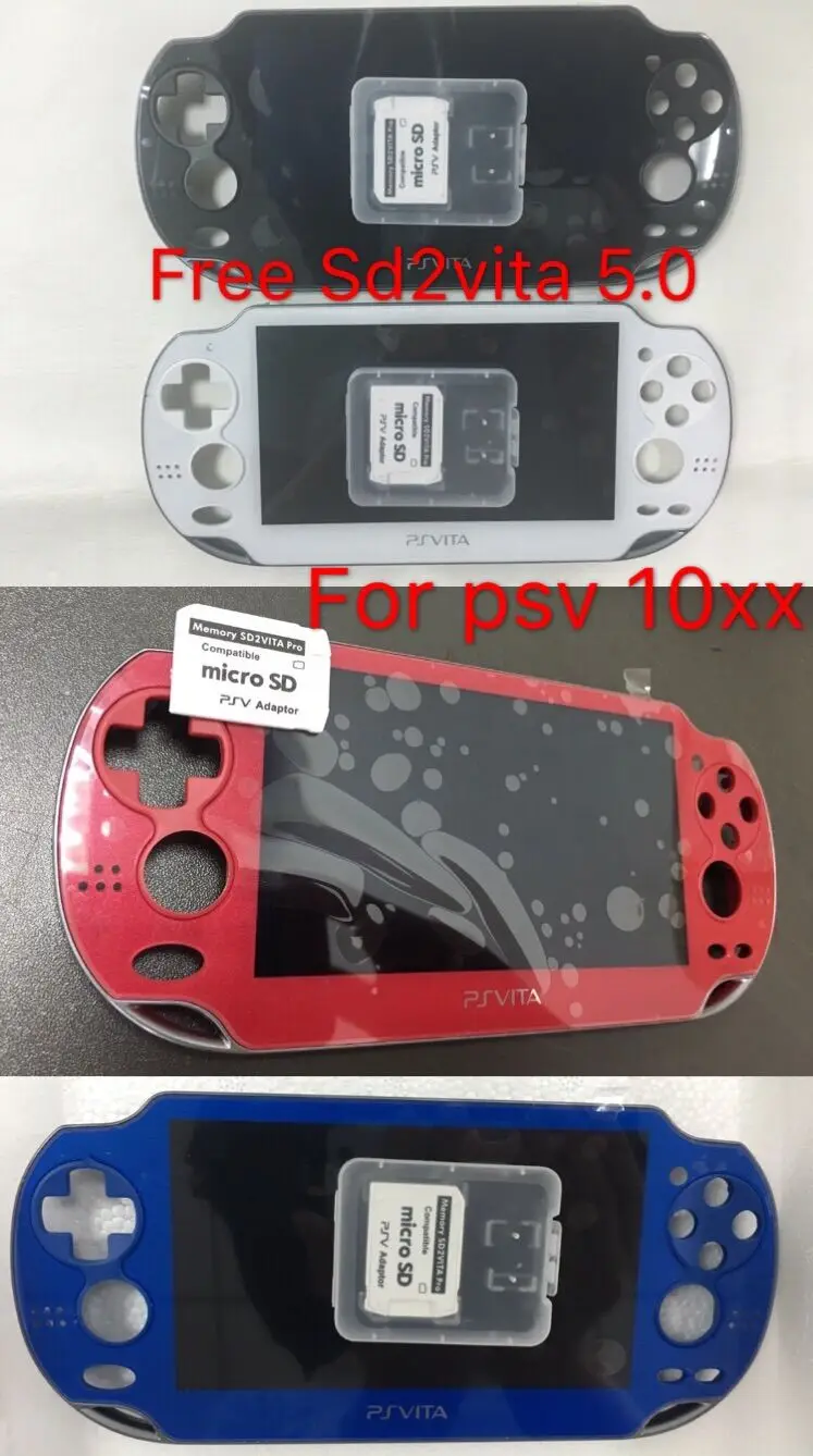 Free SD2VITA 5.0+Original New for Ps Vita 1000 for Psvita 1000 OLED Lcd Display with Touch Screen Digital Assembled+frame