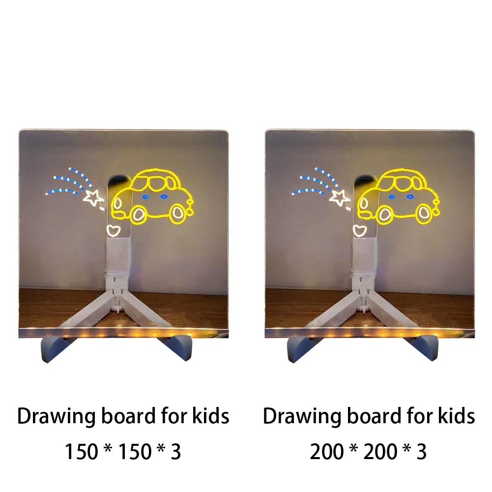 Christmas DIY LED Note Board with Colors Stand Glowing Drawing Board Acrylic LED Writing Board for Office Home School