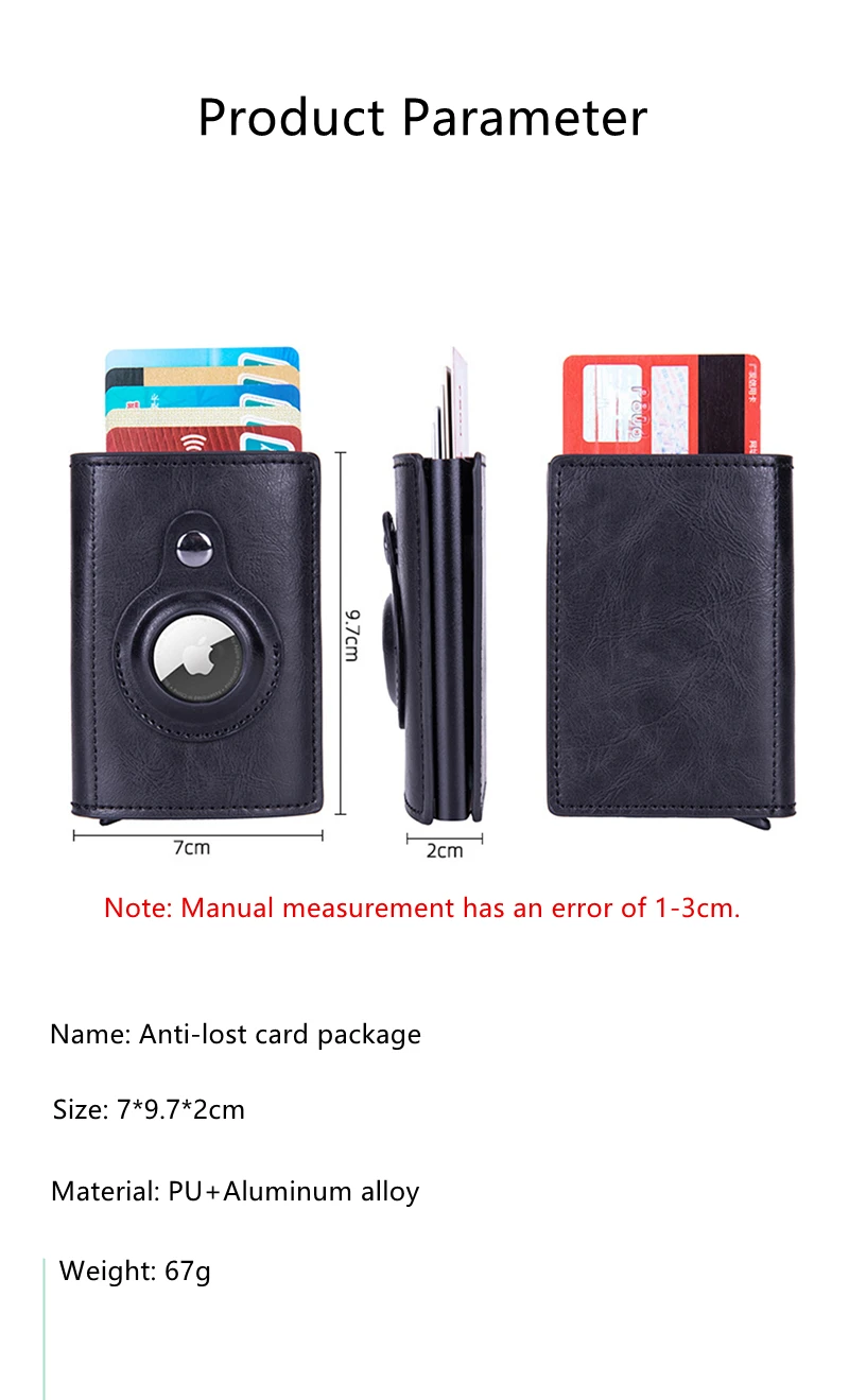 2022 Rfid For AirTag Men Wallets Money Bags Anti PU Leather Card Holder Wallet For Apple Air Tag Male Purses Smart Cover Case