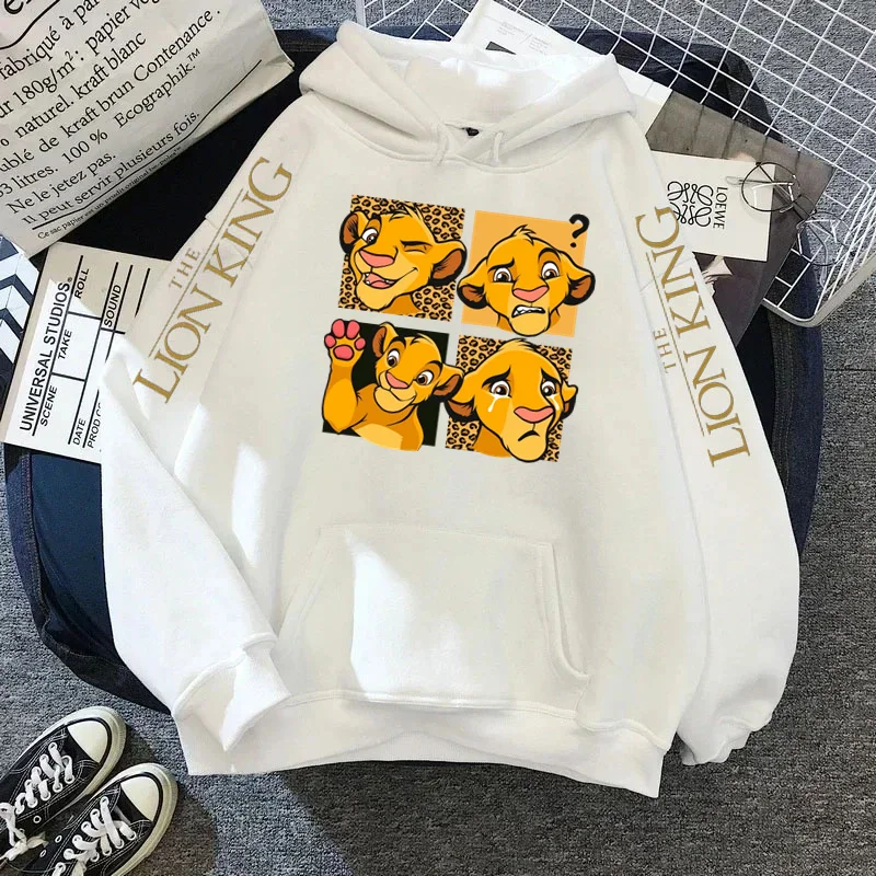 Disney The Lion King Simba Hooded Sweatshirt Woman Clothing Harajuku Hoodie Hip Hop Long Sleeve Women\'s Sweatshirts Y2k Clothes