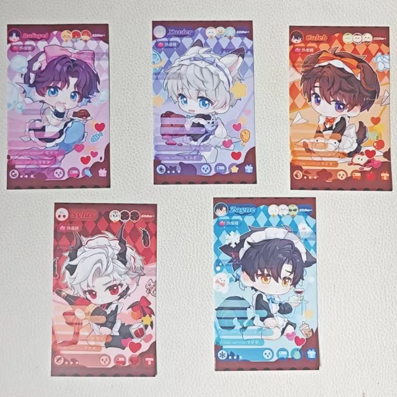 5Pcs/Set Maid Dressup style Love and Deepspace Laser Card Xavier Zayne Rafayel ralayo Sylus Caleb LOMO Card Postcard Gift