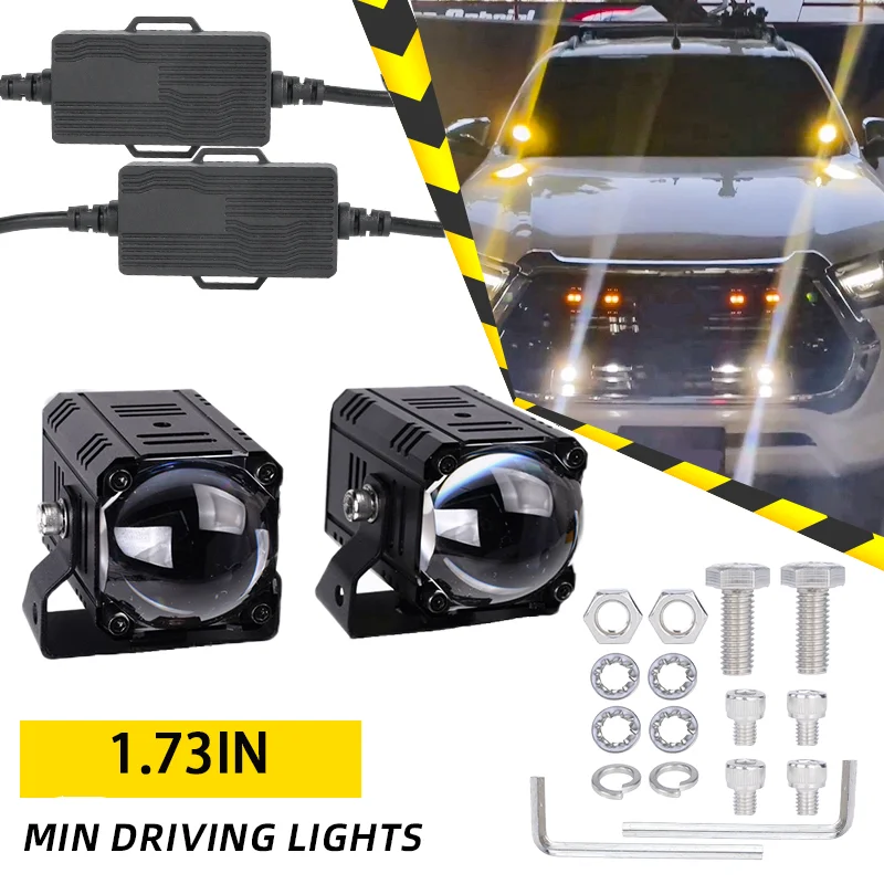 Senlo Automobile Mini Driving Light Dual Colo for Headlight Auxiliary Spotlight Lamp ATV Scooter Moto Fog Light Accessories 12V