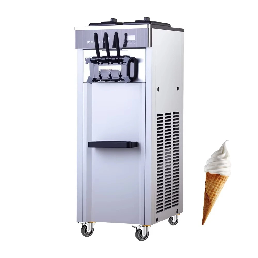 

Commercial Automatic 3 Flavor Soft Ice Cream Machine Food Truck Vertical Ice Cream Machine Commercial Milk Making