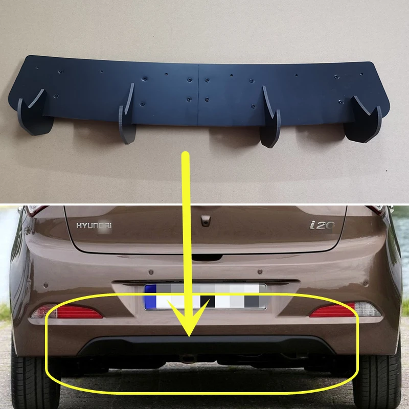 For Hyundai I20 2015--2018 Year Rear Diffuser Bumper Lips Spoiler Splitter Body Kit Accessories