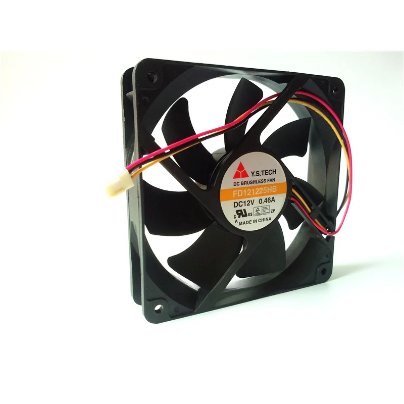 Y+for Original Y.S.TECH Chassis fan FD121225HB 12V 0.46A 12CM 3pin Cooling fan