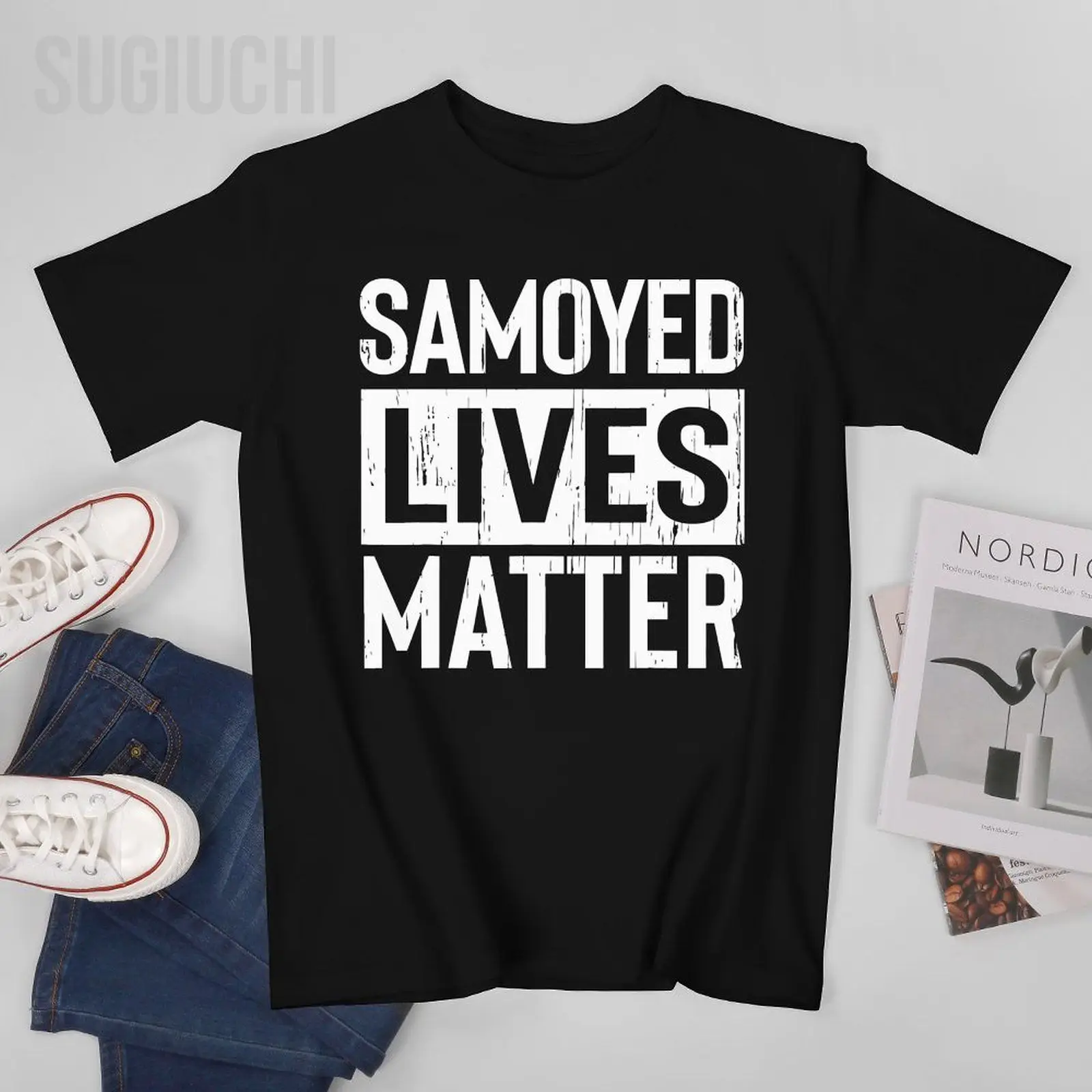 Unisex Men Samoyed Dog Lives Matter Funny Gift Tshirt Tees T Shirts Women Boys 100% Cotton T-Shirt