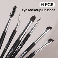 MAANGE 6pcs/set Professional Eye Makeup Brush Fine Angled Eyeliner Brush Concealer Eyebrow Eyeshadow Brush Tools for Beauty