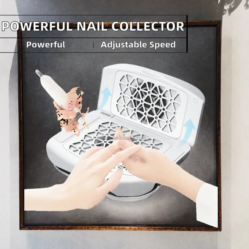 High-Power Plastic Speed Adjustable Brushless Motor Electric Strong Nail Dust Collector 220V for Nail Salon