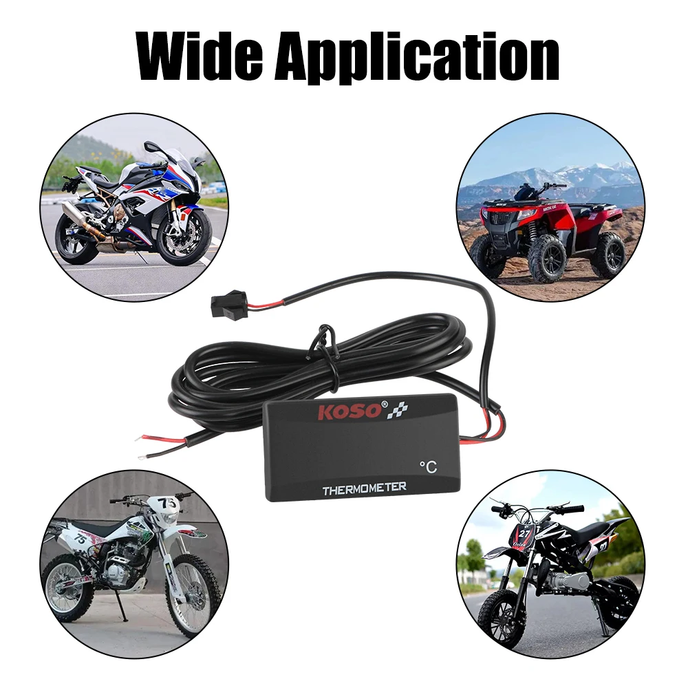 جهاز مراقبة درجة حرارة الدراجة النارية ، مقياس حرارة خزان المياه ، مؤشر مقياس درجة الحرارة التحديثي ، تحذير بأجهزة استشعار ، 12 فولت ، 0 ~ ~ 1.8 درجة مئوية