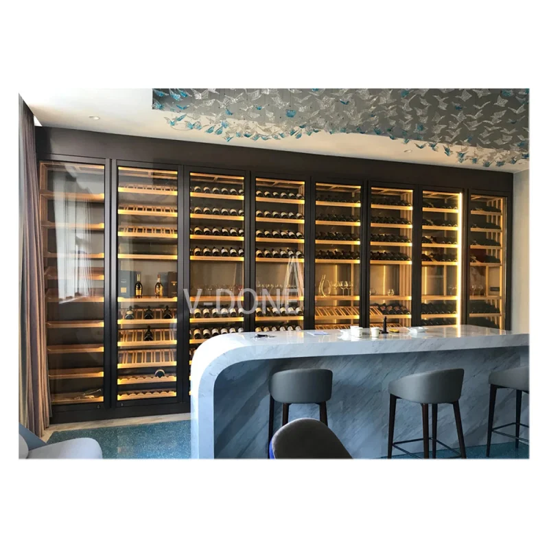 

Винный шкаф-холодильник Customized.Restaurant Commercial с постоянной температурой, термоэлектрический, настенный, для дома и коммерческого использования, L-образный