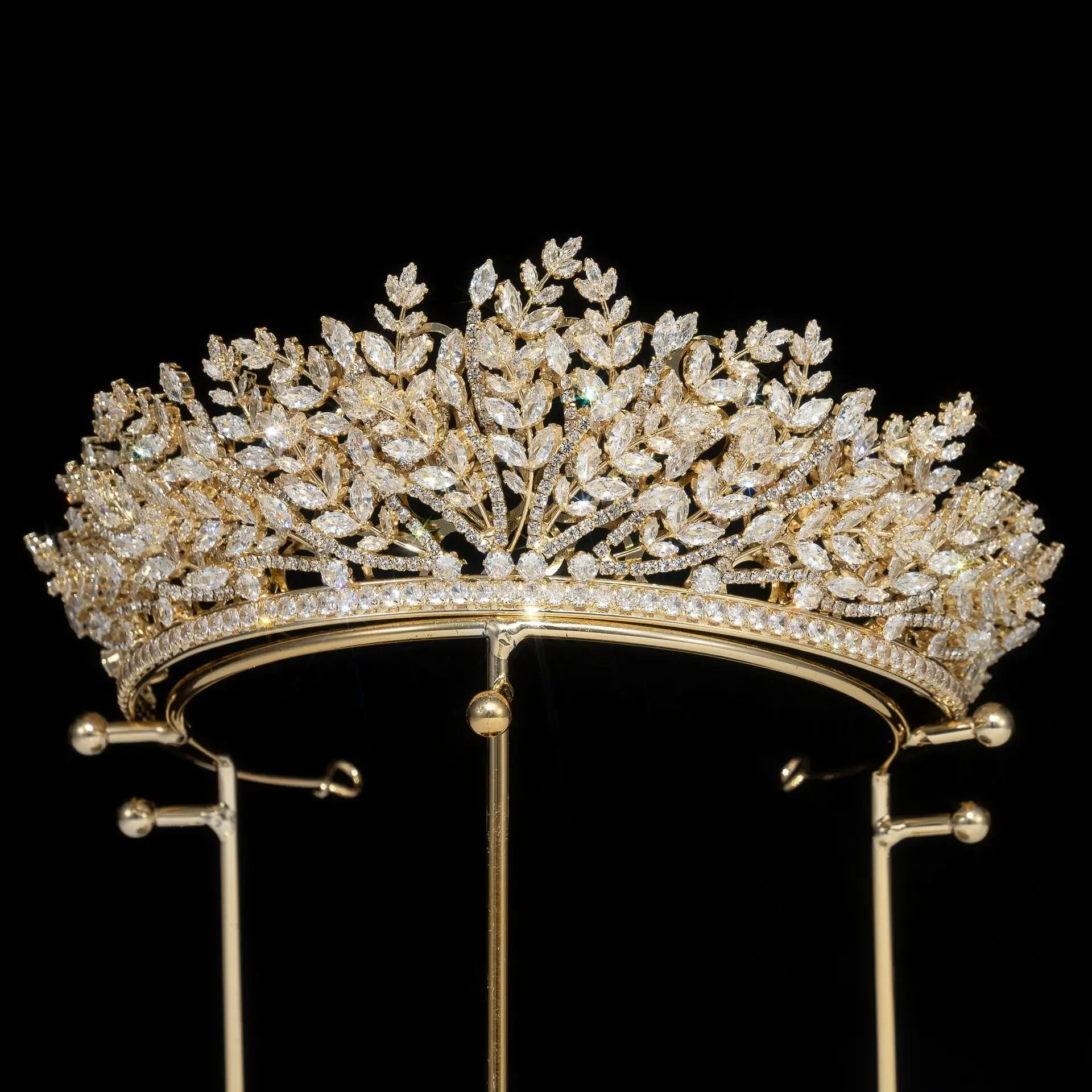Cubic Zirconia Wedding Crowns For Queen Luxury Bridal Tiara Crown For Pageant Quinceanera Prom Party Wedding Jewelry Headdress