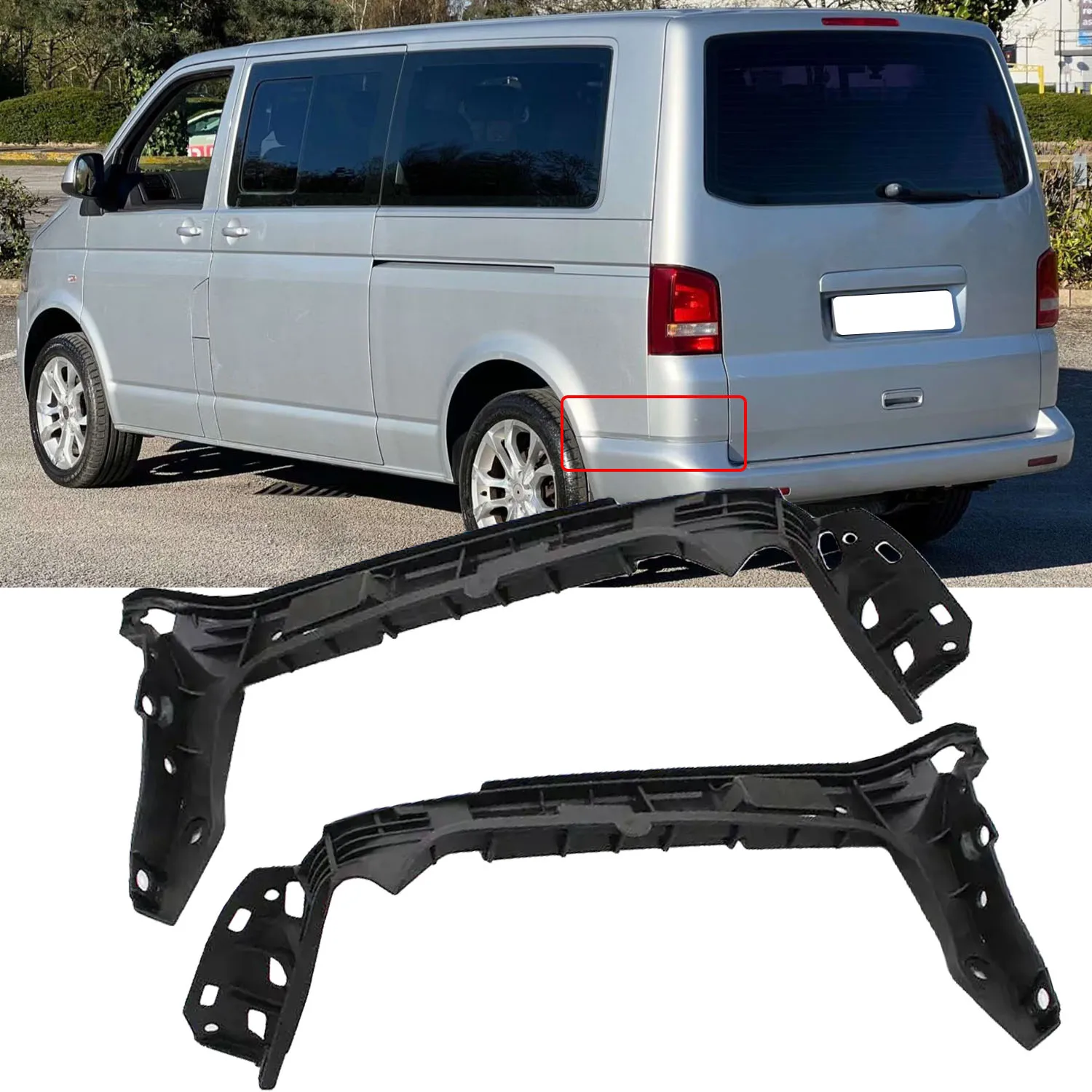 

Автомобильный кронштейн заднего бампера, задняя поддержка для VW Transporter T5 2003-2015 7H0807393C 7H0807394C, замена автомобиля