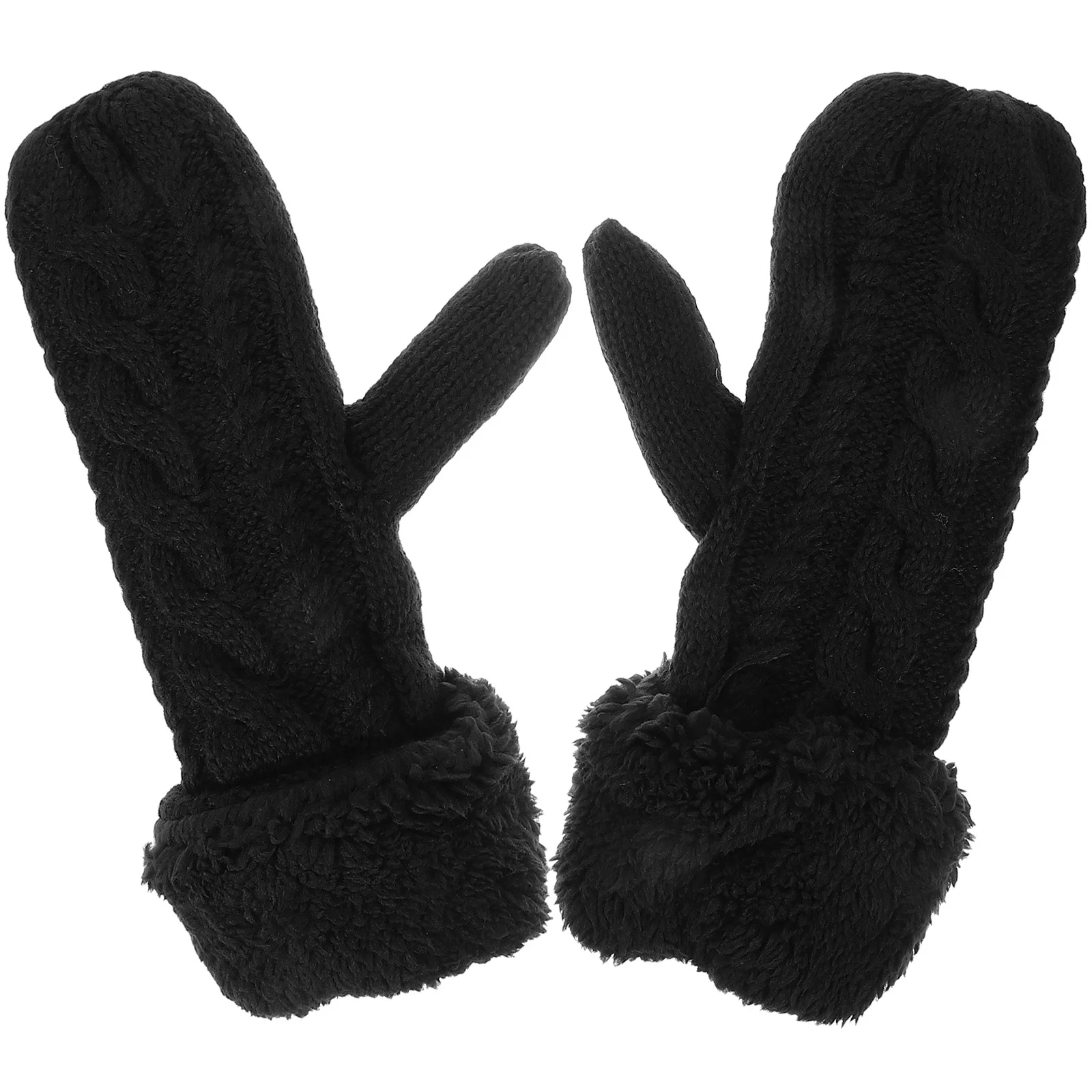 1 زوج قفازات الشتاء يندبروف بطانة دافئة متماسكة قفازات سميكة في الهواء الطلق السفر الطقس البارد والعتاد القفازات في الهواء الطلق القفازات المحمولة