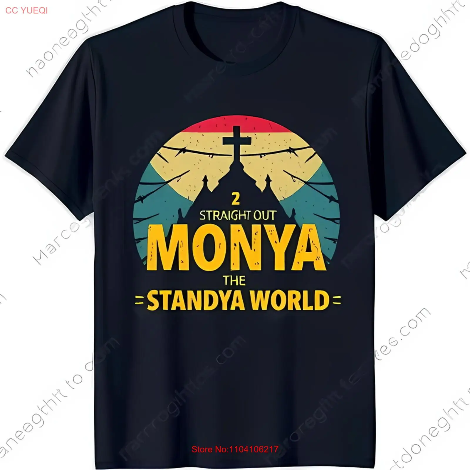 Винтажная черная футболка с закатом и дизайном 2-х годов Monya The Standya World