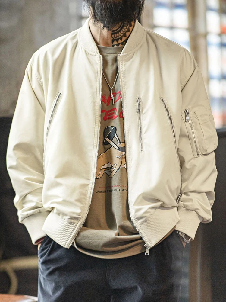 

Maden Pilot Jaet Nylon Thin ort Casual Sle Men's Baseball Coat Autumn Outerwear Loose Fit Polyester de Cosite Fiber