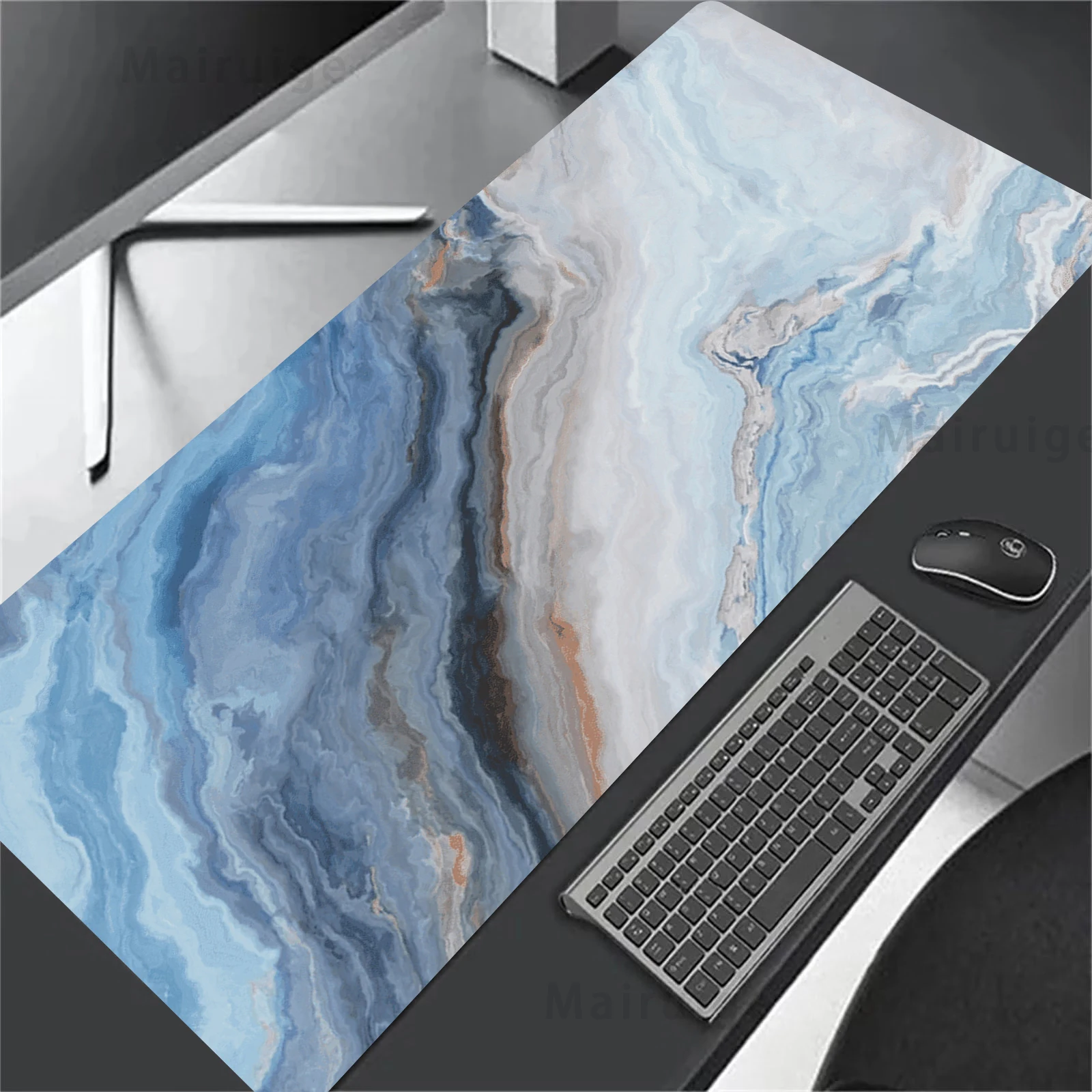 Mairuige Black Mouse Pad Marble Liquid Computer Desk Decoration Playmat Office Accessories Laptop Gamer Keyboard Mat Moisepad