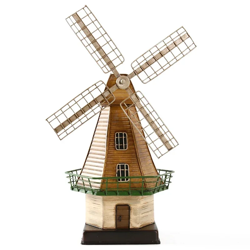 

Creative wrought iron Dutch windmill ornament retro home living room handicrafts cafe bar decoration